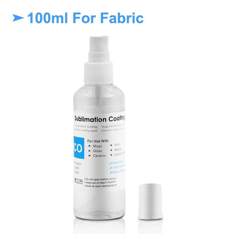 Spray Sublimation Coating For Cotton Fabric T-shirt Canva Caps Mugs Glass Ceramic Metal Wood Sublimation Ink Pretreatment Liquid