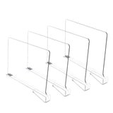 8/4/2pcs Transparent Closet Shelf Dividers – Clear Wardrobe Organizers for Clothing, Books & Storage