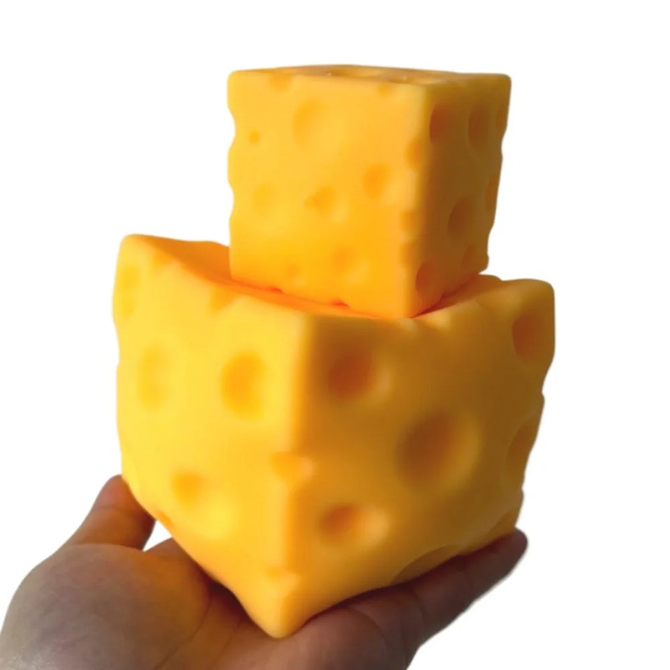 Giant Cube Cheese Squishy Toy Soft Stress Relief Slow Rising Sensory Fidget Toys for Kids and Adults Relaxing Gifts Office Home