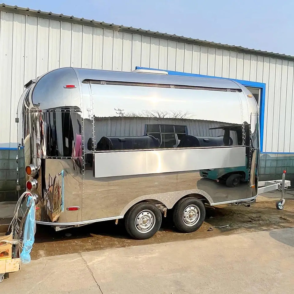 Stainless Steel Fast Food Truck Customized Full Kitchen Trailer for Snacks Hotdogs Candies Chips Ice Cream Business Ready