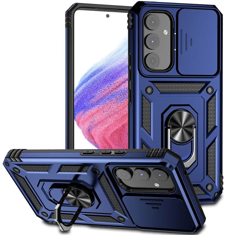 For Samsung Galaxy A14 A34 A54 5G Case Slide Camera Protect Armor Phone Case For Samsung A54 A 14 34 54 Magnet Holder Ring Cover