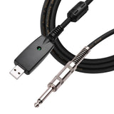 USB Guitar Audio Cable USB Male Interface To 6.35mm (1/4inch) Mono Electric Guitar Connection Cable Professional Guitar To PC