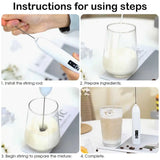 1Pc Electric Milk Frother Coffee Milk Frother Coffee Mixer 500mAh USB-Charging Portable Egg Beater Coffee Milk Mixing Blender