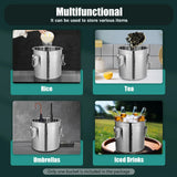 12L Stainless Steel Cereal Container Metal Kitchen Rice Oil Storage Bucket Airtight Durable Corrosion Resistant for Flour Cereal