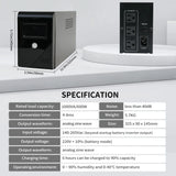 1000VA/600W 120V UPS Power Supply Battery Standby Power with 3 Outlets and LCD Display Surge Protector for Home and Office