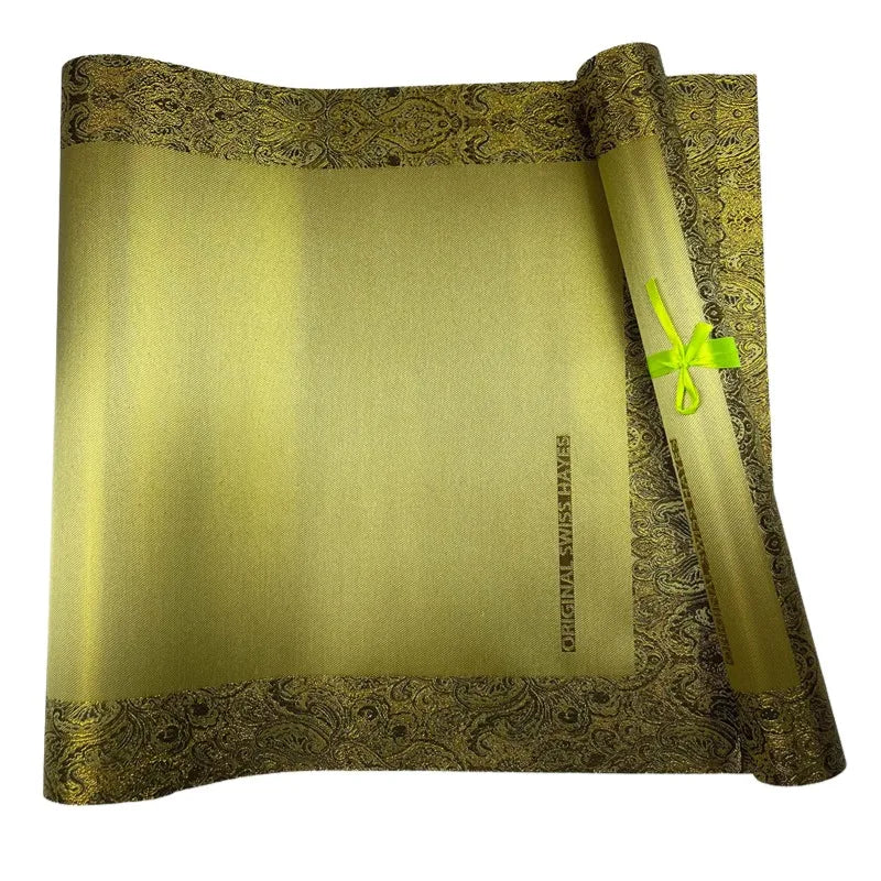 African Plain 3D Swiss Hayes Sego Headtie Luxury Head Wraps New Design Nigerian Turban Hayes Metallic Gele Headtie Set 2PC/Bag
