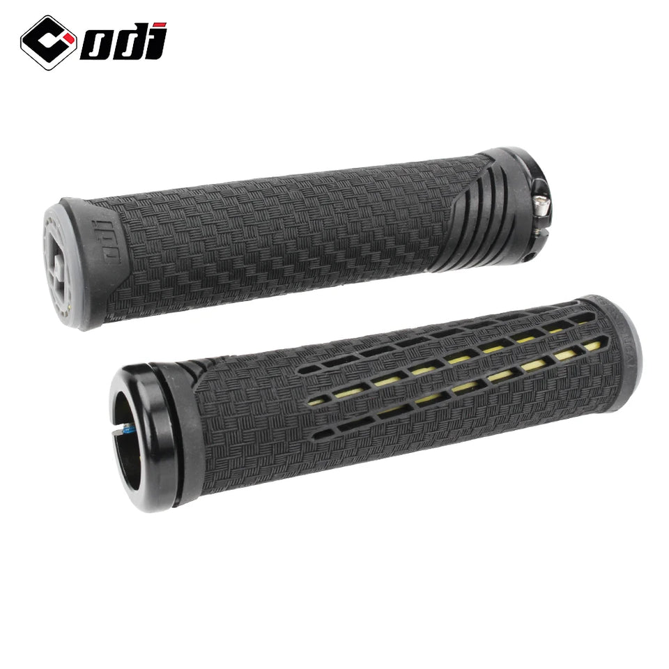 ODI CF Silicone Bicycle Grips Carbon Fiber Reinforced Handle Plugs MTB Anti-slip Lock-on Handlebar Cover Comfortable Bike Parts