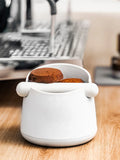 White Coffee Knock Box with Rubber Knock Bar 800ML Black Espresso Grounds Container Anti Slip Coffee Grind Waste Dump Bin