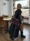 Winter Matte Coffee Camel Grey Large Tote Russian Style Real Suede Cow Leather Women Handbag Nubuck Commuter Office Shoulder Bag