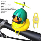 Bicycle Bell Black/Yellow Duck Cartoon Little Ducks Helmet Head Light Shining Duck Bicycle Bells Handlebar Bicycle Accessories