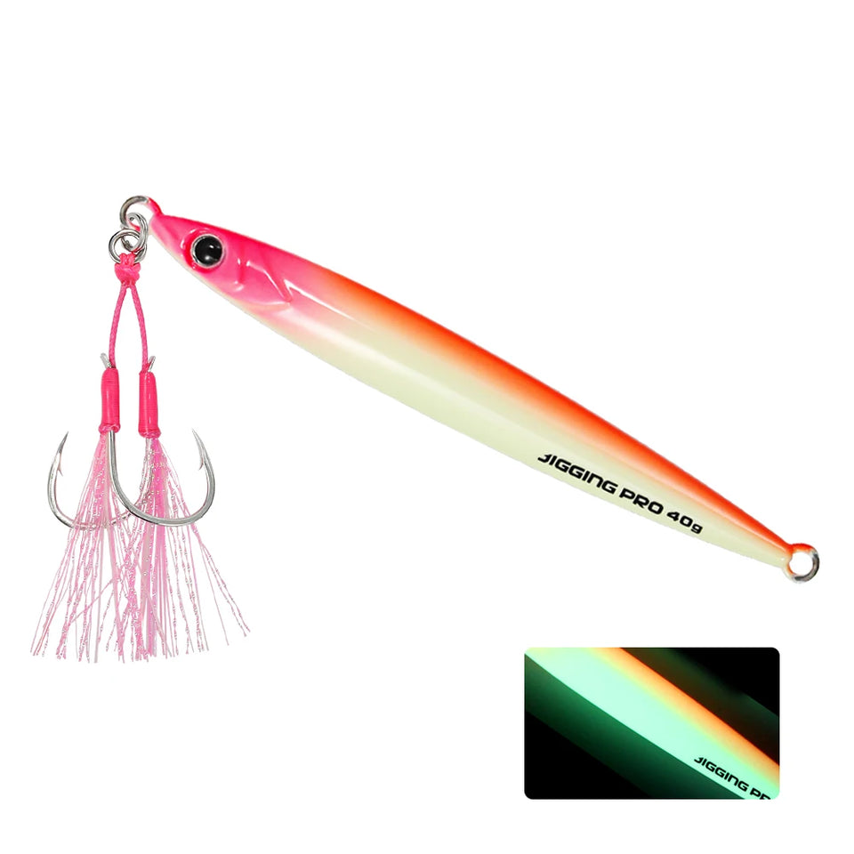 JIGGING PRO Slide Stick Metal Jig 40g 60g Shore Jigging Lure Long Casting Fast Sinking Fall Jigs For Sea Bass Mackerel Kingfish