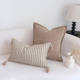 Coffee Brown Maillard Cushion Cover Retro Geometric Jacquard Pillow Case Wabi Sabi Pillow Covers Decorative Modern Luxury Home