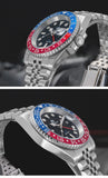 ADDIESDIVE Fashion GMT Watch for Men Super Luminous AD2050 Wristwatches Luxury Luminous 20Bar Diving Stainless Steel Man Watches