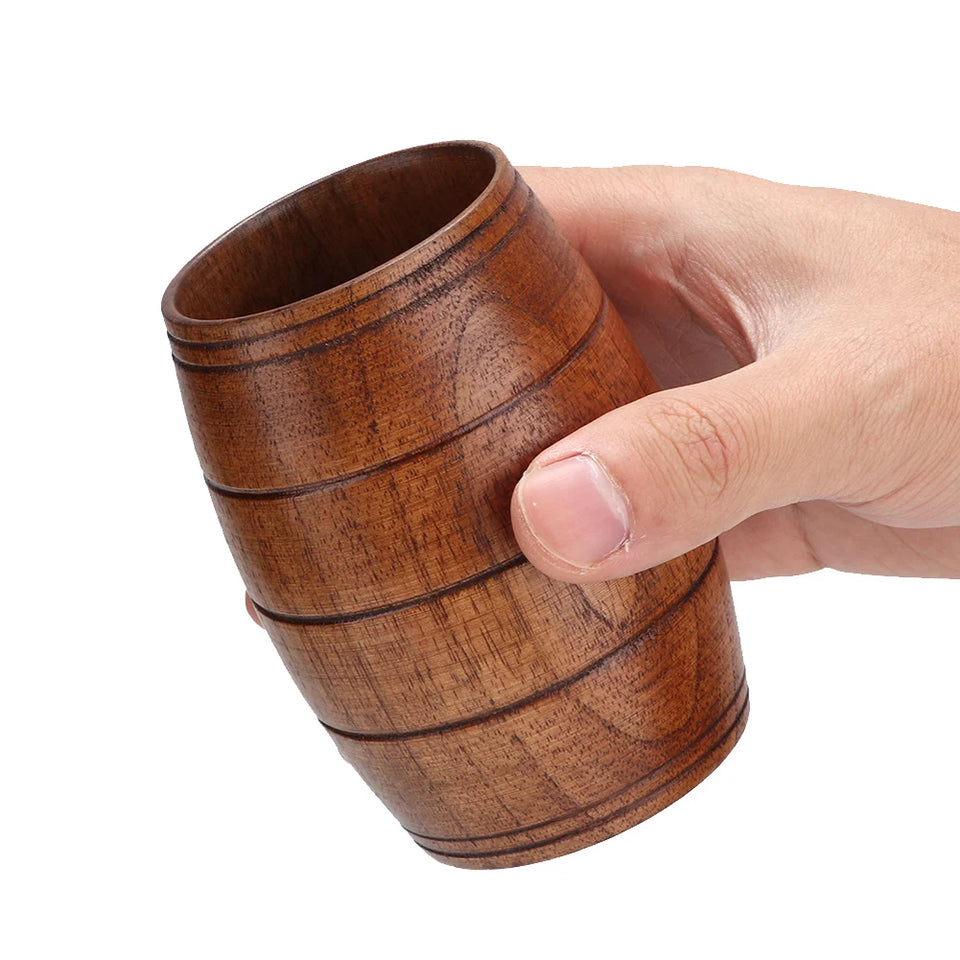 Wood Cup Household Natural Classical Wood Water Cup Beer Coffee Milk Tea Cup Kitchen Utensils 8cm Diamete