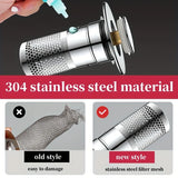 Press-Type Sink Drain Plug - Leakproof Stainless Steel | Fits Kitchen & Bathroom Sinks | Easy Install Anti-Clog Drain