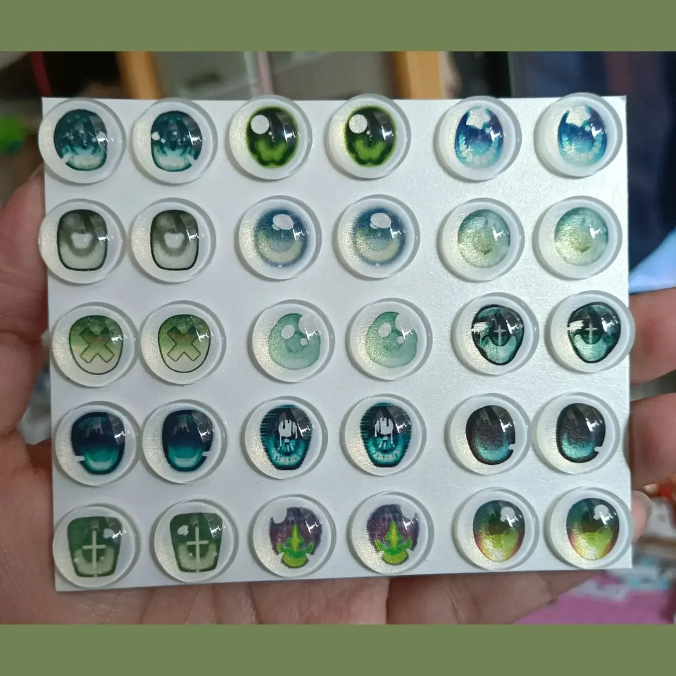 15 Pairs/set Bjd Eye Doll's Eyes 10/12/14/16mm Glass Eyeball Cartoon Type Anime Eye Diy Girl Toys Dress Up Gift Doll Accessories