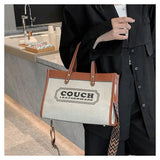 Canvas handbags women's 2023 new fashion all-match tote bag style large capacity shoulder messenger bag for woman