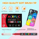 366 Colours Acrylic Markers Flexible Brush Tip Acrylic Paint Marker for Painting Stone Fabric Glass Ceramic Canvas Paper Wood
