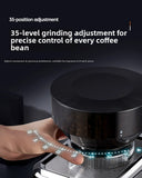 Touchscreen Electric Coffee Grinder - Automatic Commercial & Home Use, Stainless Steel Burr Mill with Dose Control, LCD Display