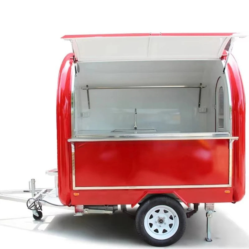 Commercial Multi-Functional Food Trailer Truck for Sale - Convertible BBQ Coffee Ice Cream Setup Galvanized Steel