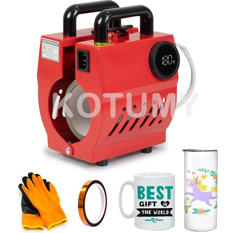 Mug Heat Press, Mini Cup Press Machine, Diy Sublimation Blanks 11oz Coffee Mugs Tumblers With Tape Gloves Accessories