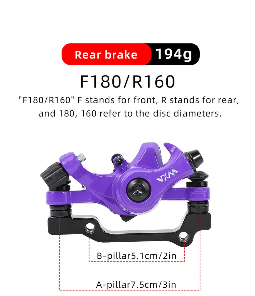 Bicycle Disc Brake Aluminum Alloy Mechanical Wire Pull Disc Brake MTB Bike MT200 160/180MM Caliper Hydraulic Disc Brake