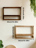 Wooden Display Shelf Floating Shelves Rustic Wood Shelves Wall Storage for Bedroom Kitchen Over Toilet Small Wall Mounted Gifts