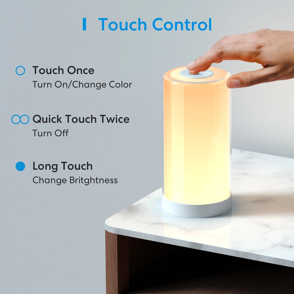 Meross HomeKit Smart Lamp RGBWW LED Wi-Fi Night Lamp MSL430 6W Touch Sensor Dimmable Bedside Light Support Alexa