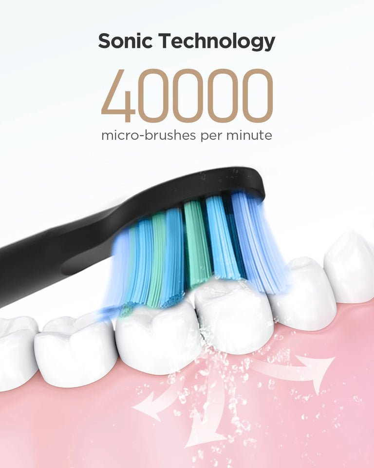 Fairywill FW-507 Sonic Electric Toothbrush 5 Modes USB Charger Tooth Brushes Replacement Timer Sonic Toothbrush 8 Brush Heads