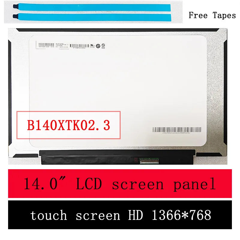 B140XTK02.3 14.0" LED LCD Screen Touch Digitizer Panel Matrix Display 1366*768 EDP 40 Pins