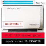 B140XTK02.3 14.0" LED LCD Screen Touch Digitizer Panel Matrix Display 1366*768 EDP 40 Pins