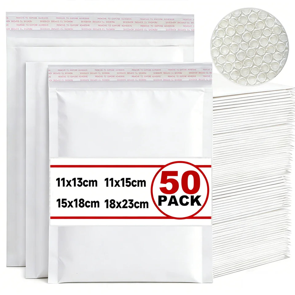 50-10Pack Kraft Bubble Mailers Self-Sealing Storage Paper Envelopes Waterproof Cushioned Padded Foam Shipping Bags for Packaging