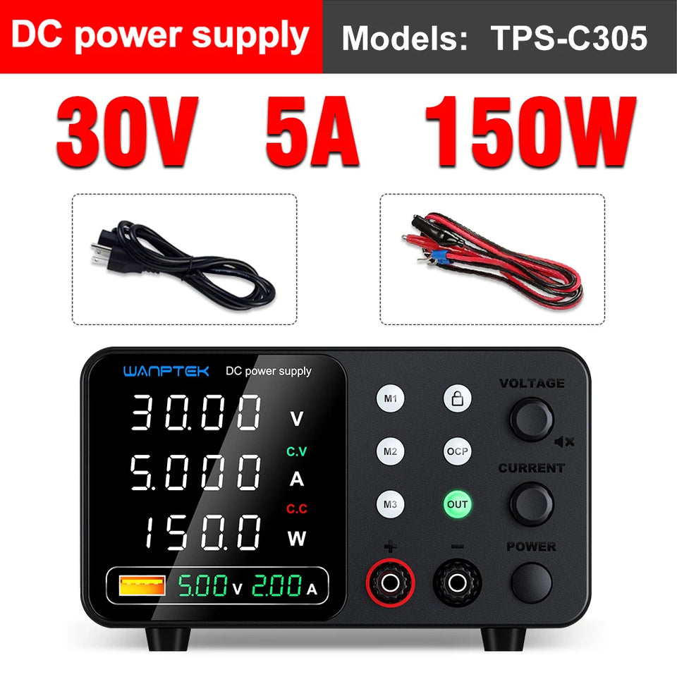 Wanptek Adjustable DC power supply 30V 5A 10A 60V 5A 120V 3A 160V 2A Lab Bench Power Source Stabilized Voltage power supply