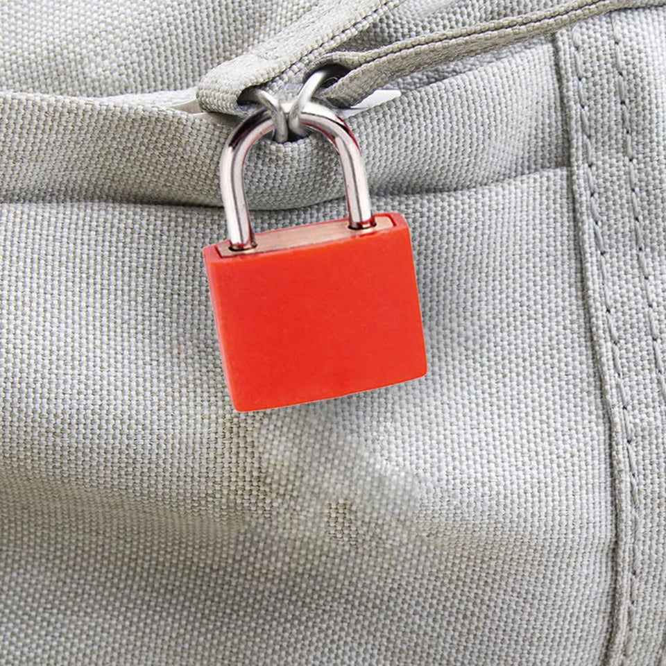8pcs Mini Padlock Zinc Alloy Colorful Travel Anti-Theft Lock Plastic Case Drawer Luggage Padlock for School Dormitory Gym Locker