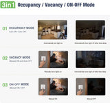 Occupancy Sensor Vacancy Sensor On-Off Switch 3 in 1 ,Pir Motion Sensor Light Switch