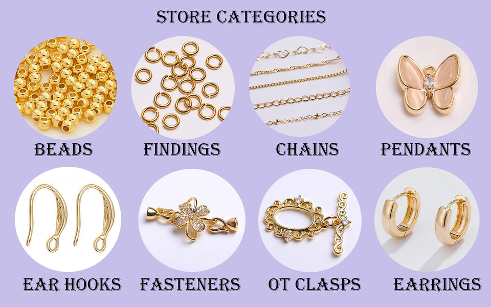 18k Gold Plated Spacer Beads For Bracelet Making,Separators For Beads,Jewelry Fittings,DIY Jewellery Making Supplies Wholesale
