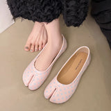 New Korean Style Women's Split-Toe Loafers Shallow Cut Ballet Flat Slip-Ons with Comfortable Mary Jane Spring/Autumn Tabis Shoes