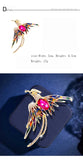 New Bathing Fire Phoenix Rhinestone Brooch Pendant Fashion Animal Sparkling Crystal Pins Clothes Bags Accessories Jewelry Gifts