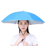 Hands-Free Umbrella Hat For Fishing Sun Protection Head-Mounted Sunshade For Outdoor Gardening Hiking Foldable Rain Cap