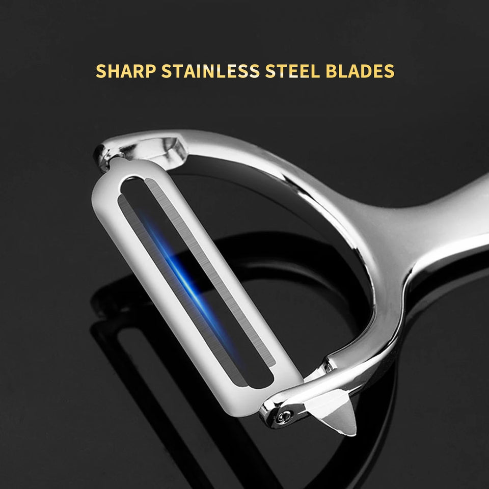 Commercial-Grade Peeler Set | Stainless Steel Sharp Peelers for Professional & Home Kitchens, Non-Slip Ergonomic Handle