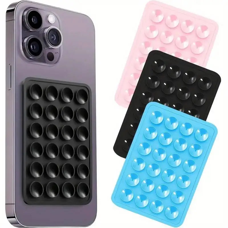 Silicone Suction Phone Holder Mat Multi-functional Suction Cup Phone Stand Square Anti-Slip Single-Sided Case Mount Back Sticker