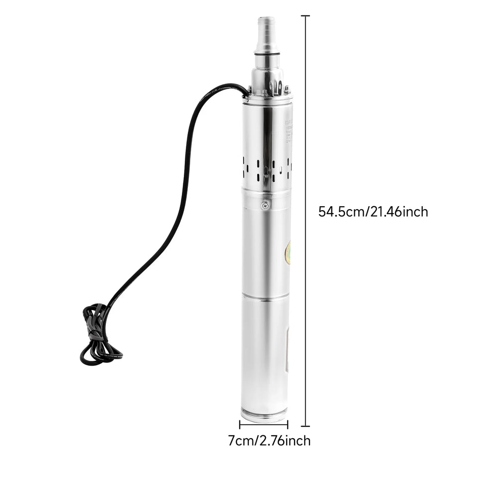 370W DC24V Deep Well Pump Stainless Steel Water Pump Large Flow Rate High Head Lift Extracting Water for Irrigation, Landscaping