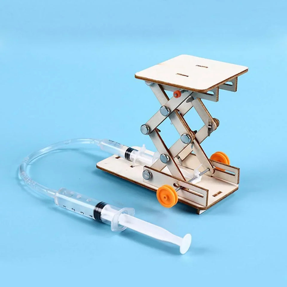 Kids Hydraulic Lift STEM Toy, DIY Physics Experiment Kit for Science Projects, Hands-On Educational Building Model for Ages 8-12