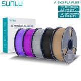 SUNLU Pla Plus 3D Filament 1.75mm Good Toughness Multicolor Neatly Wound PLA+ Filaments for FDM 3D Printing Materials 5KG