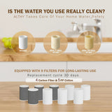 ALTHY Splash-proof Sink Faucet Extender Filter, 1080° Rotating Tap， Activated carbon,&PP cotton replacement filter,