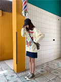 Harajuku Retro Top Strawberry Print Sweatshirt  Women Loose Streetwear Sweatshirts American  Oversized Pullovers