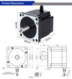 STEPPERONLINE Nema 34 Stepper Motor 4.5Nm 86x78mm 6A Φ14mm 2 Phase Nema34 Stepping Motor for CNC Engraving Milling Machine