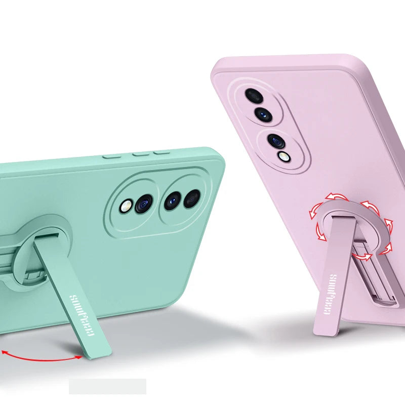 Silicone Phone Case for OPPO Find X6 X9 X8 X7 X5 X3 Pro Ultra Case Soft Back Cover With Holder Bracket Screen Protector