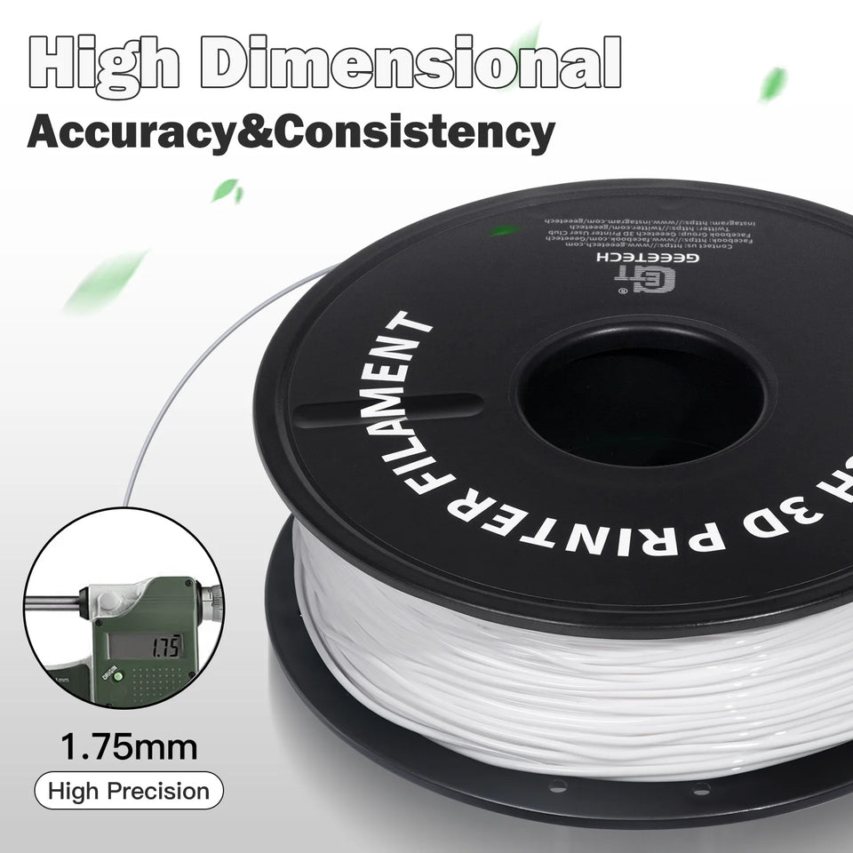 GEEETECH 5Rolls 3D TPU Flexible Filament TPU material 1.75mm Plastic Vacuum Packaging, Non-Toxic High Quality Safe,fast ship