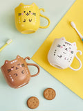 300-400ML Children Milk Coffee Cup With Handle Mug Plastic Water Cup Heat Resistant Cartoon Mouthwash Toothbrush Cup